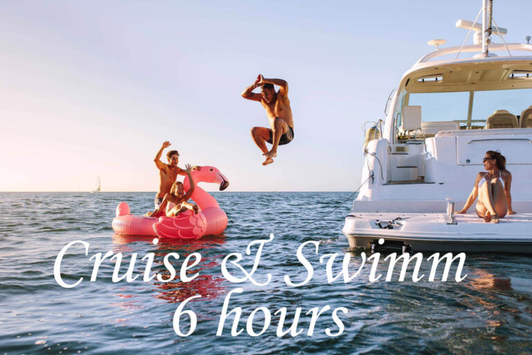 Swimming from yacht in Cascais